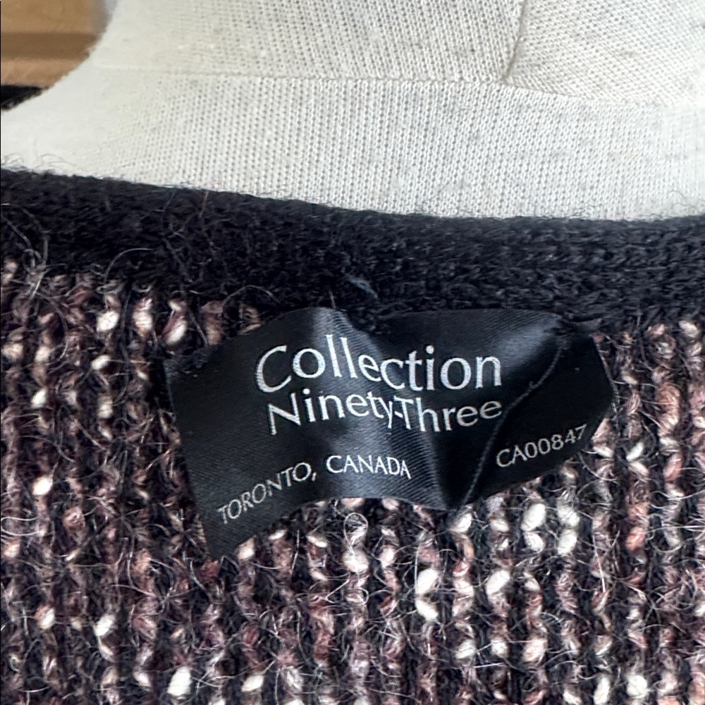 Collection Ninety-Three Toronto Black and Brown Knit Sweater Jacket S/M - Picture 6 of 7
